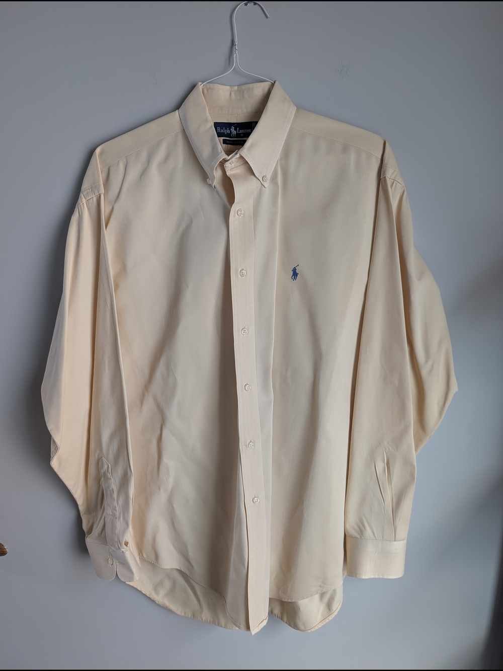 VTG Ralph Lauren Men's Button Down Shirt L Peach Oversized 90's Pastel